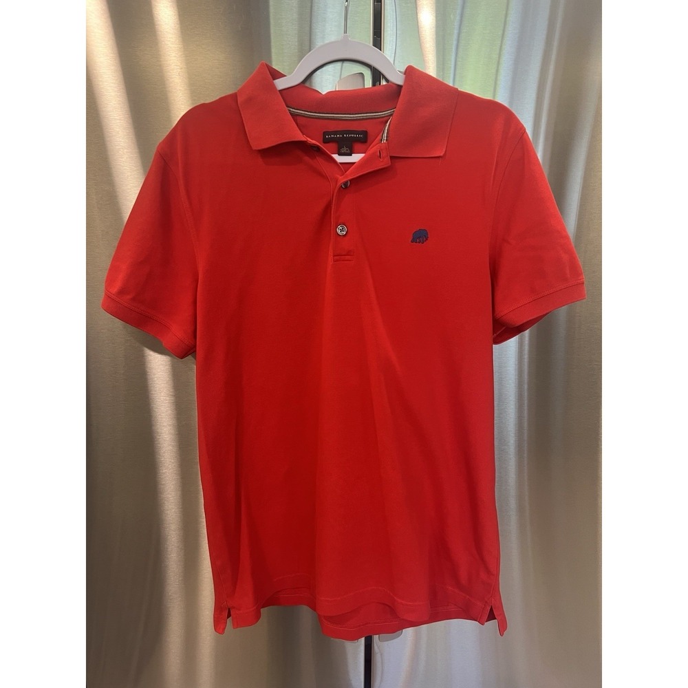 Banana Republic Polo Shirt Mens Large Red Short Sleeve Classic Fit Logo Cotton